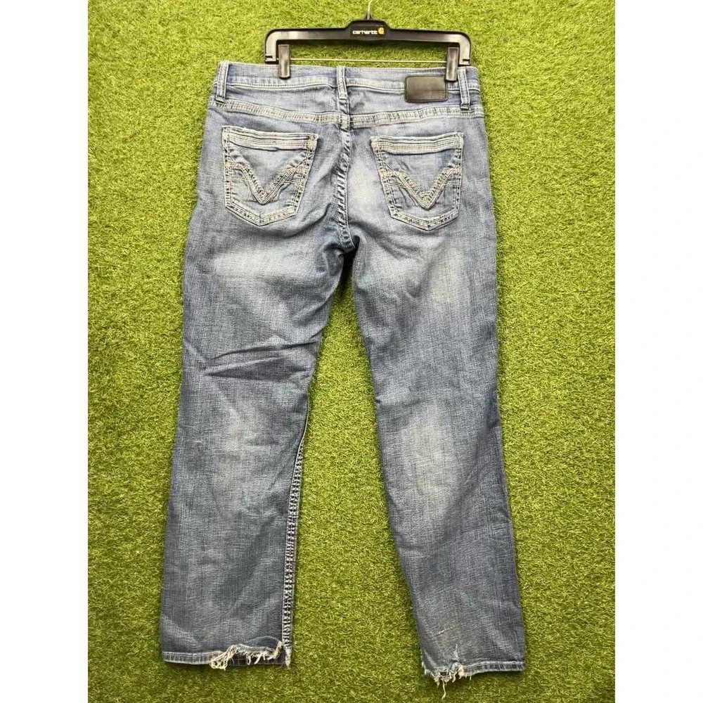 BKE Jeans Mens 36x32 Jake Straight Medium Blue Buckle Stretch Denim Pants Y2K